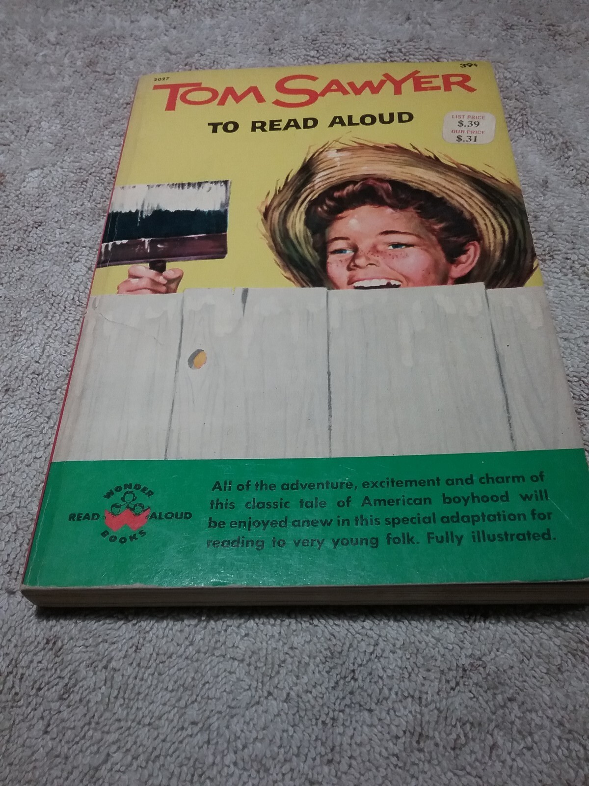 Vintage 1961 Book “TOM SAWYER To Read Aloud” 159 Pages Illustrated, Paperback