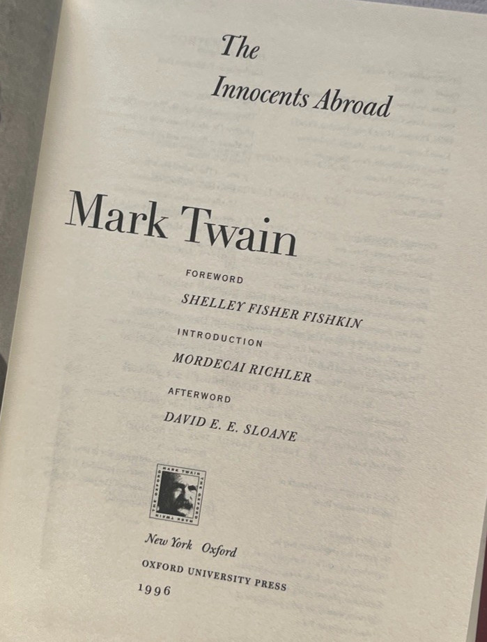 MARK TWAIN The Innocents Abroad HC/DJ 1stThus ’96 OXFORD * MORDECAI RICHLER VG+
