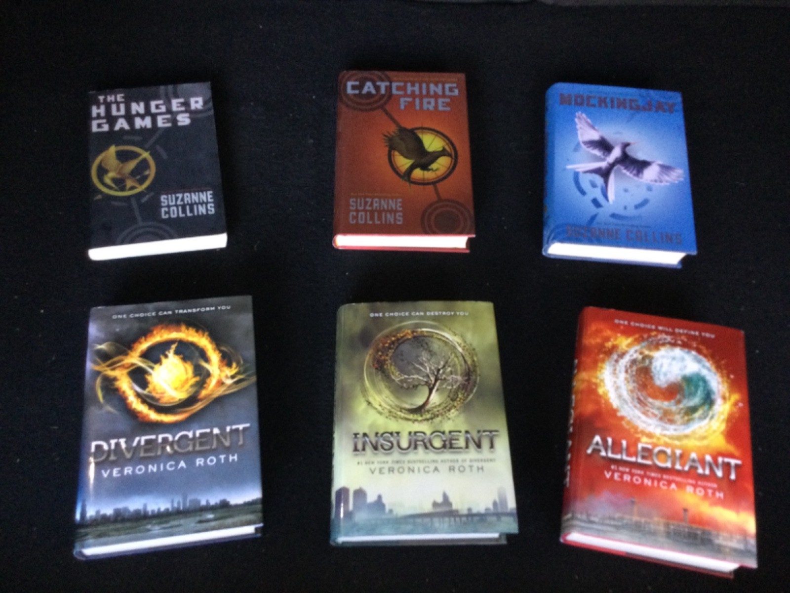 Hunger Games 3 Book Set (1PB/2HC) & Divergent 3 Books (3 HC) 6 Books in All VG