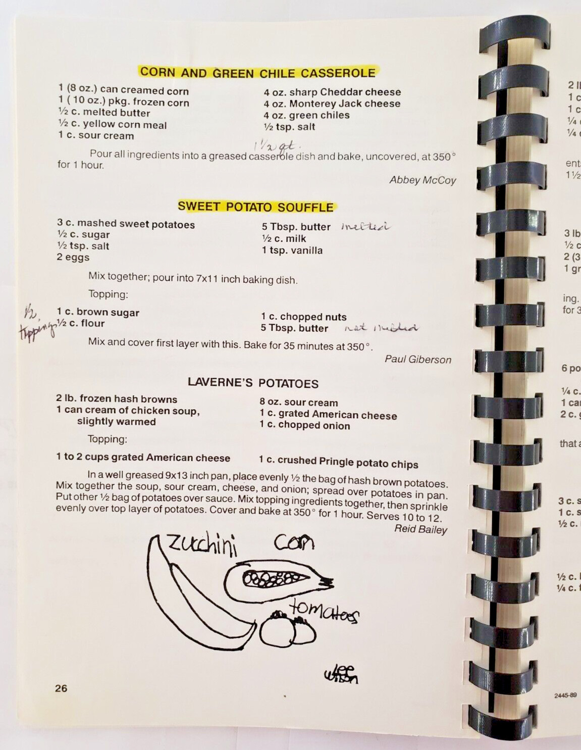 Puckett Panthers 1989-1990 Cookbook Elementary School Recipes Amarillo Tx