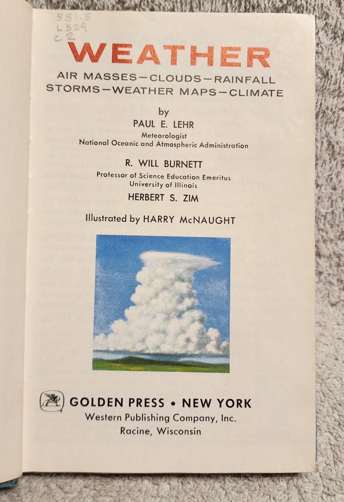 Weather A Golden Guide by Golden Press 1975 Hardcover Book