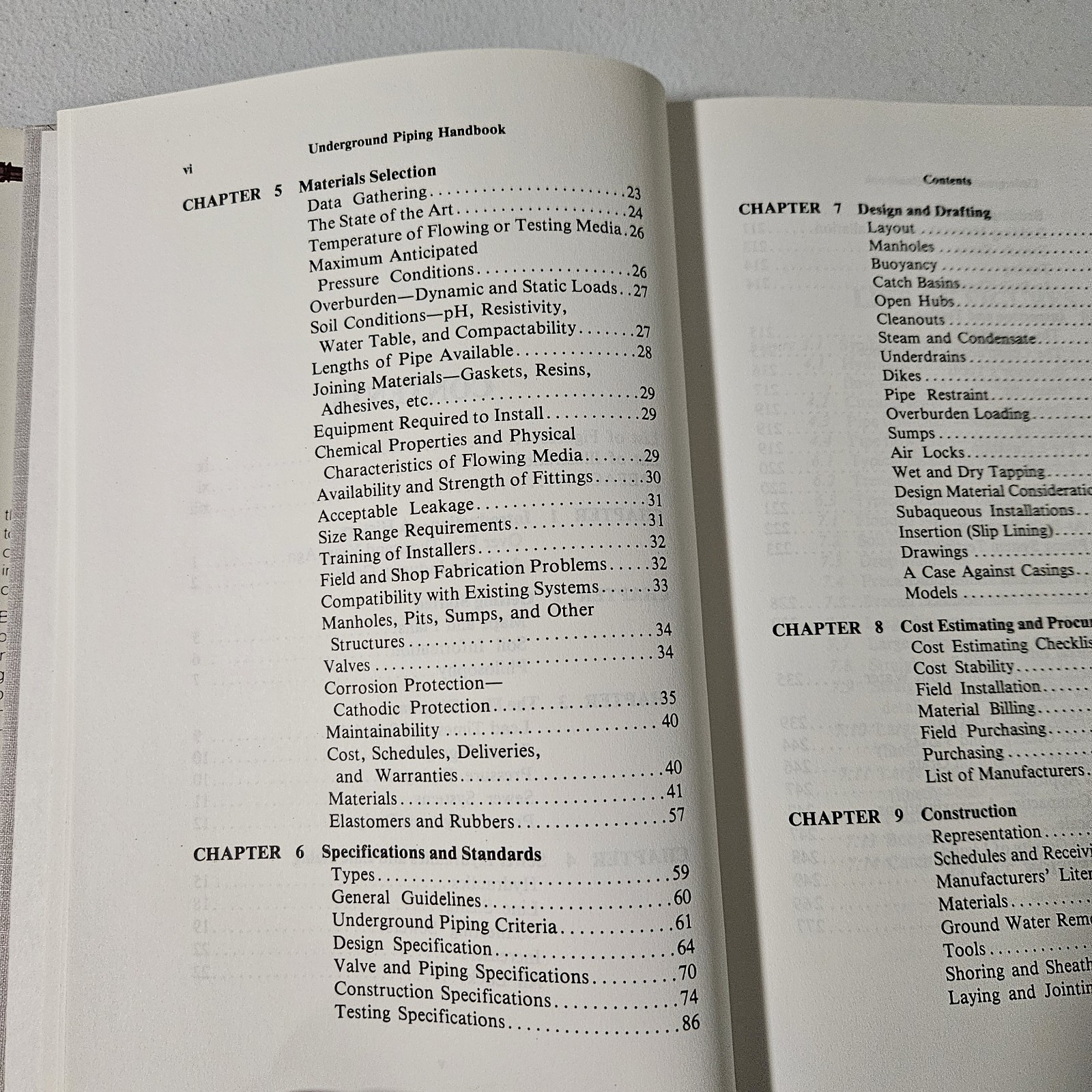 Underground Piping Handbook, Lawrence Peggs, 1985, 1st Edition, HC,