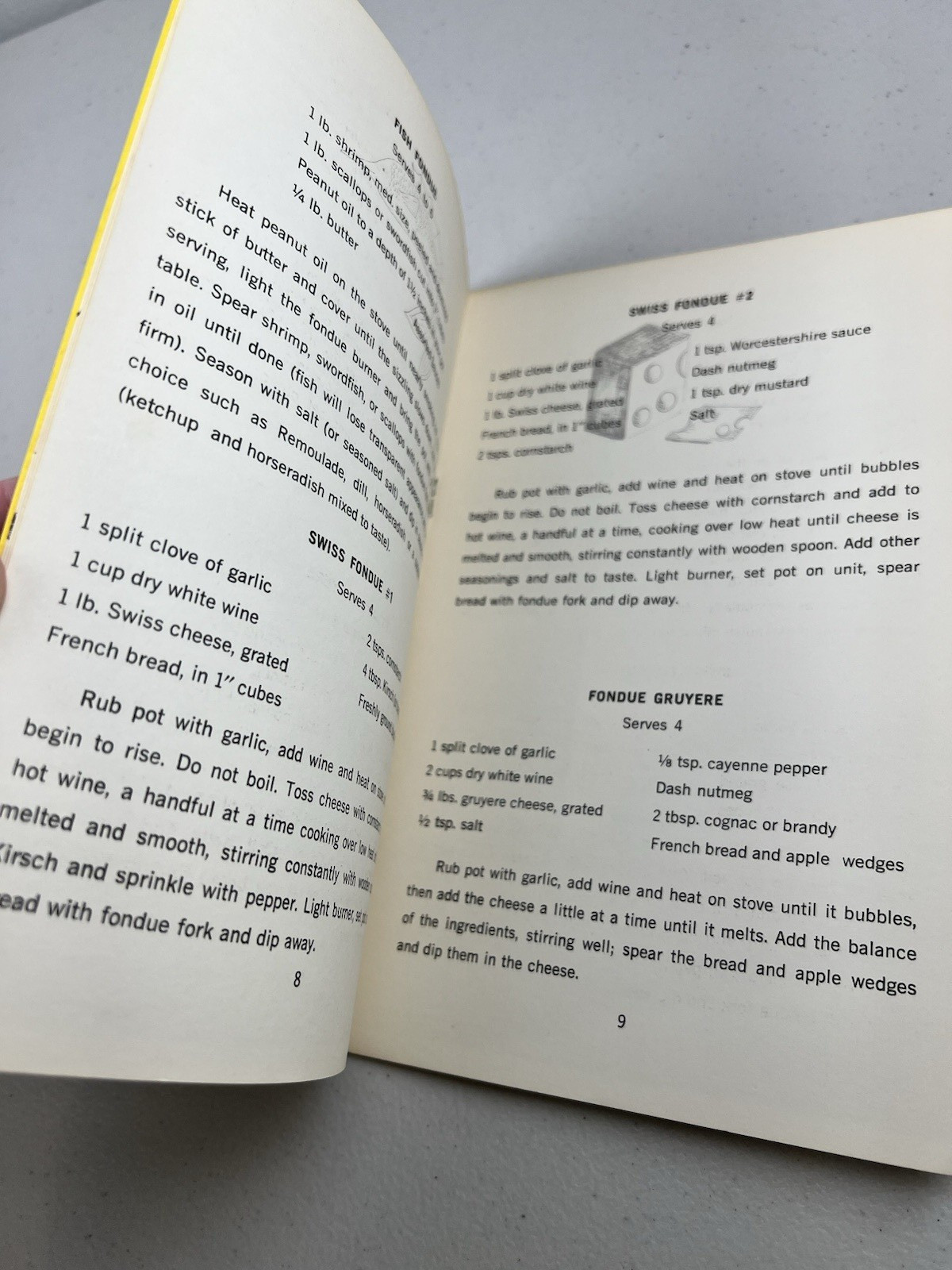 Vtg 1968 FONDUE Cook-In COOKBOOK Recipes PAPERBACK Pamphlet USA Potpourri PRESS