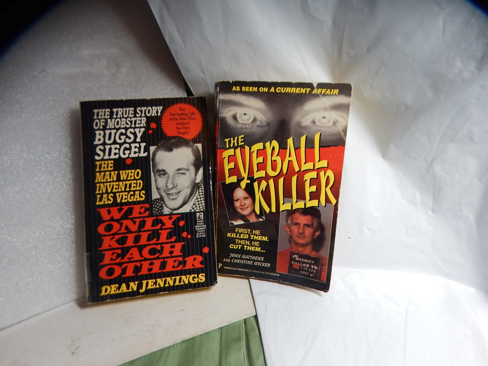 TRUE CRIME Book Lot of 6 Serial Killers/Murderers Bugsy Siegel/Eyeball Killer/+