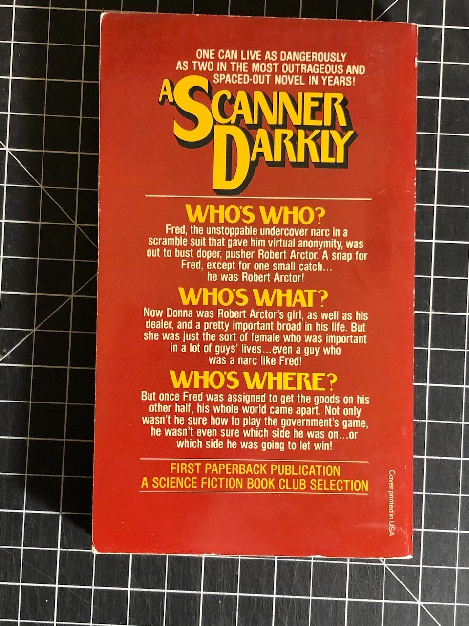 A SCANNER DARKLY by Philip K. Dick – 1977 Ballantine