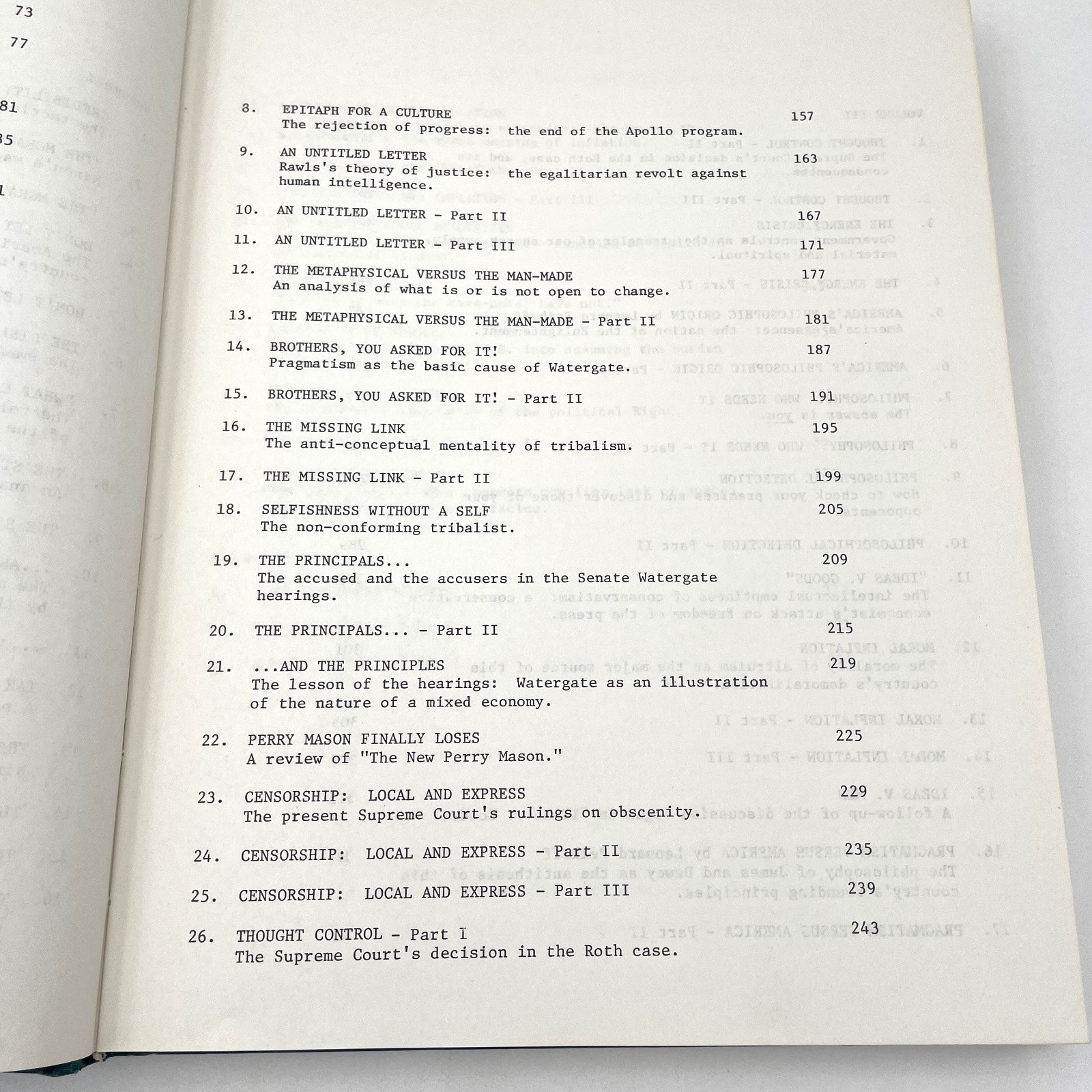 The Ayn Rand Letter Volumes I-IV 1971-1976 1st Print 1979 (+ Extras)