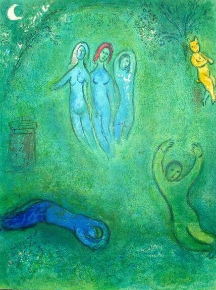 DAPHNIS & CHLOE with 42 COLOR LITHOGRAPHS by MARC CHAGALL – 1977 Editions Verve