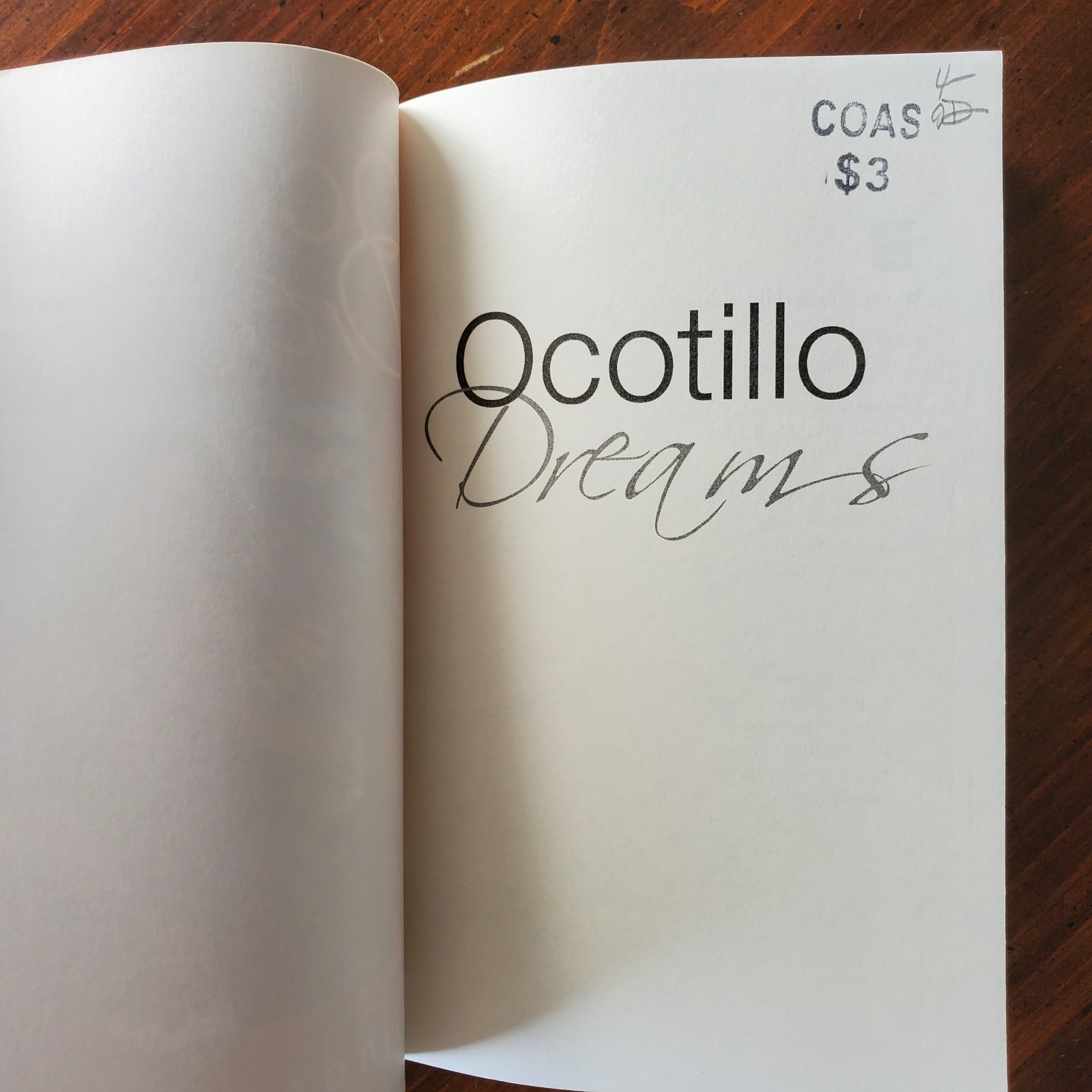 Ocotillo Dreams by Melinda Palacio 2011 Trade Paperback