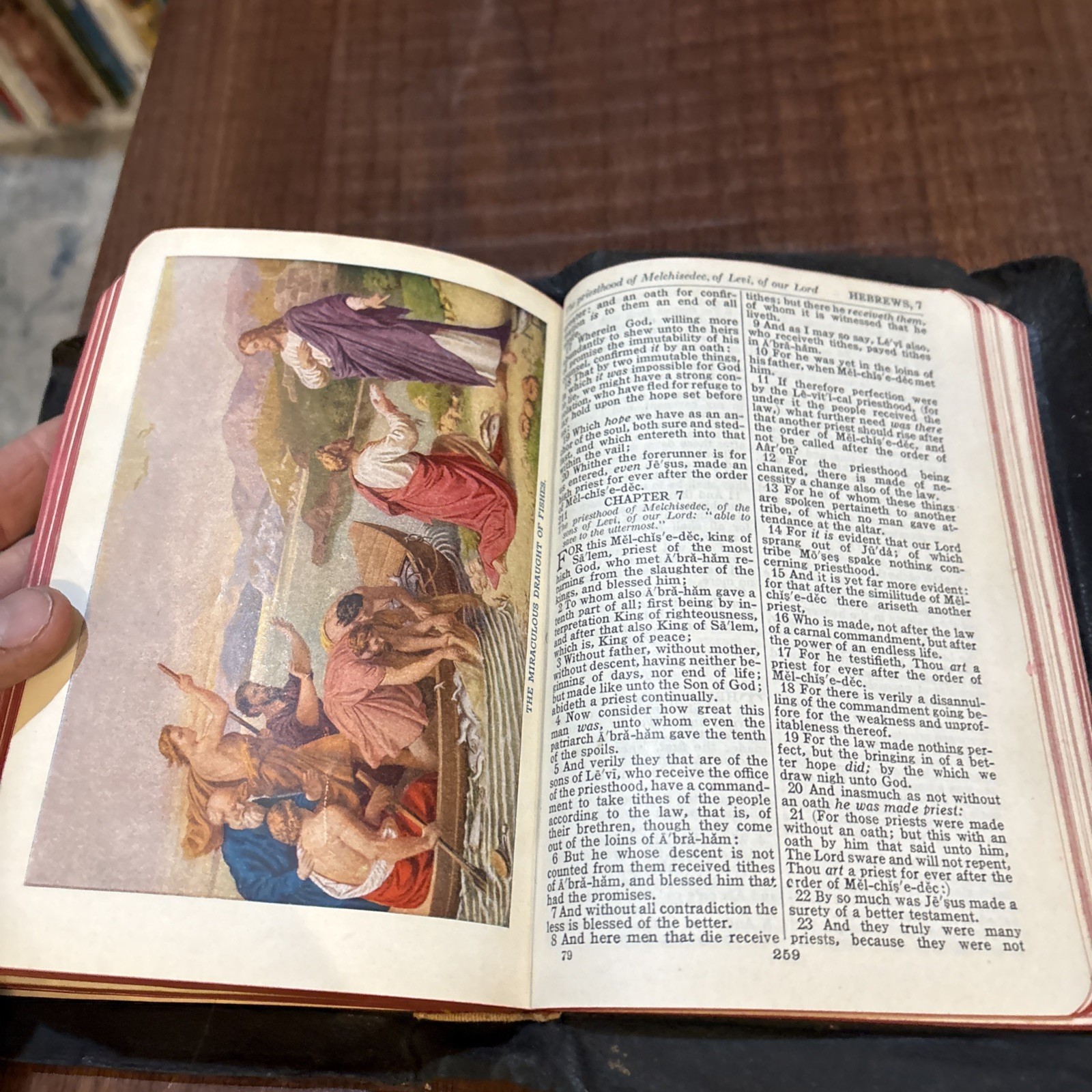 Holy Bible Pronouncing National Bible Press Undated Leather Antique