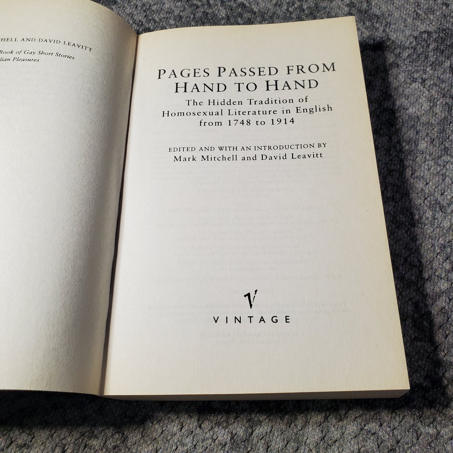 Pages Passed From Hand to Hand Mitchell Leavitt 1999 Anthology Trade Paperback