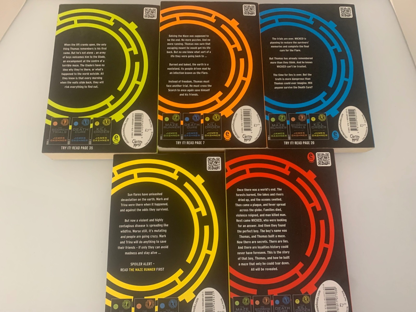 The Maze Runner Series Book 1-5 by James Dashner TPB Chicken House UK VG