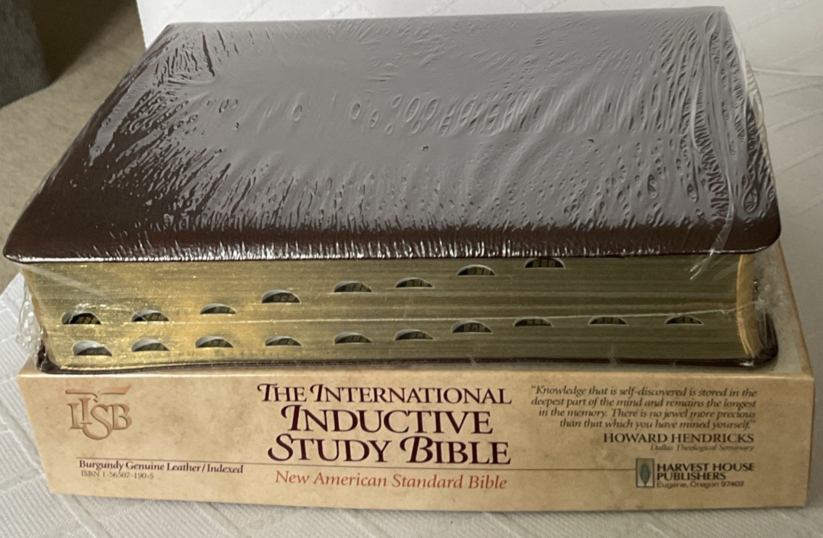The International Inductive Study Bible NASB Burgundy Genuine Leather Brand New