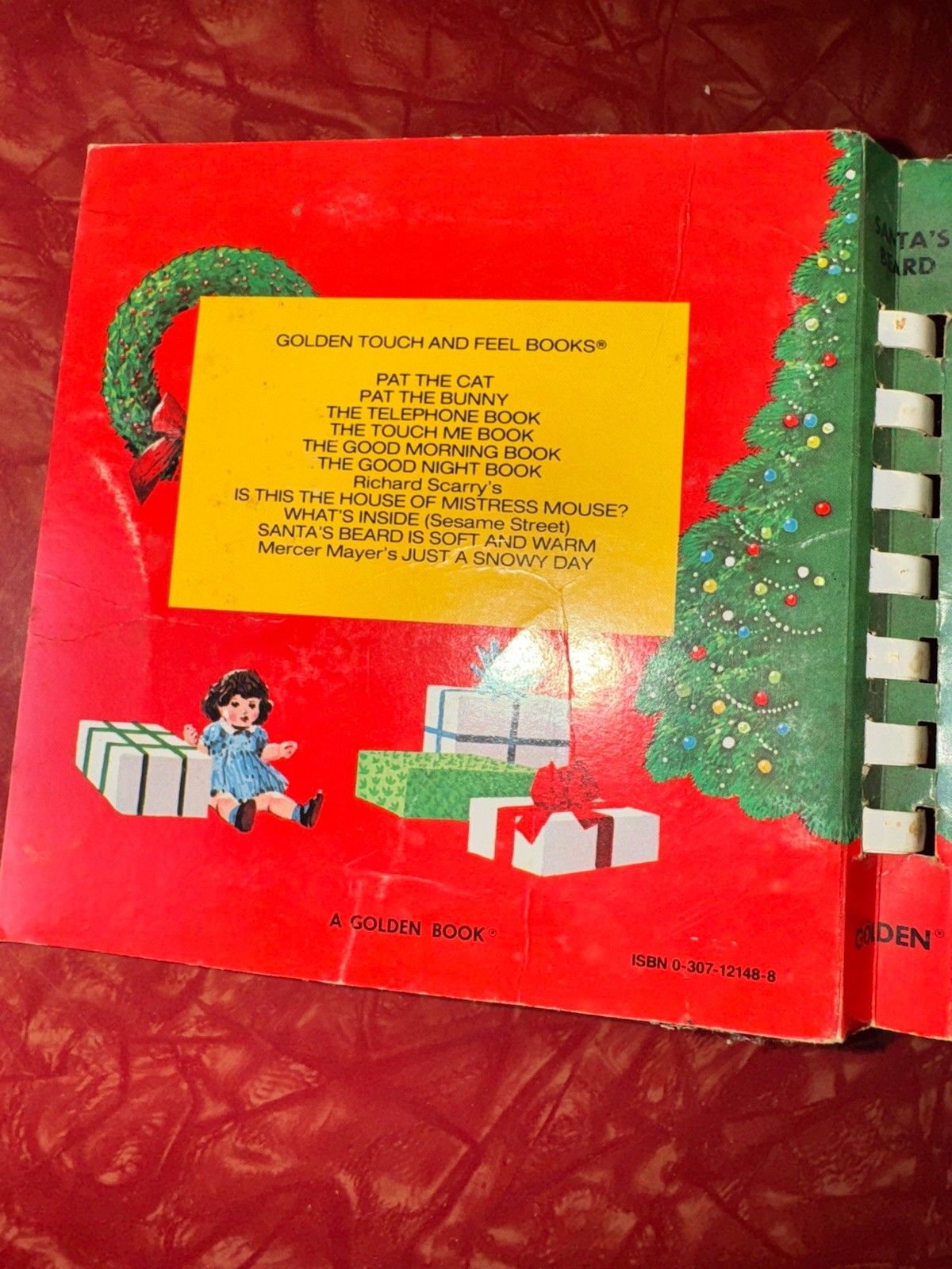 Santa’s Beard Is Soft And Warm 1974 Golden Press Touch And Feel Book Spiral
