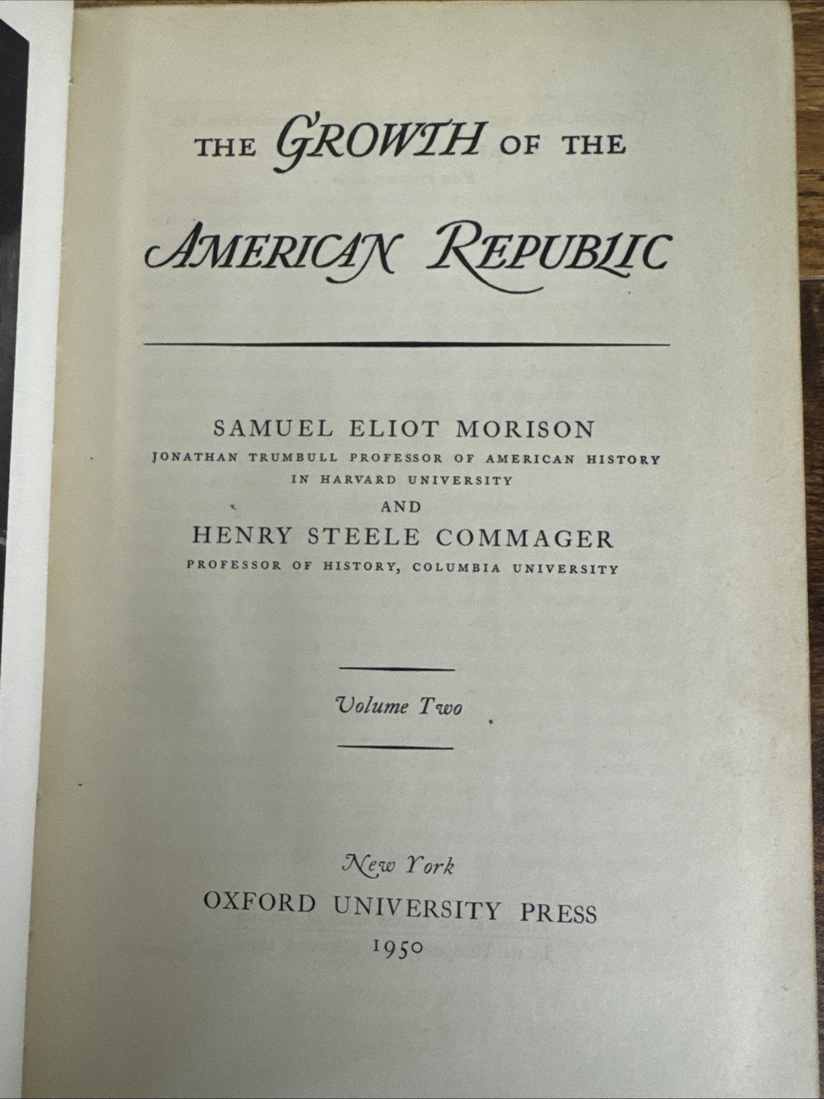 Growth of the American Republic 1950~Samuel Morison~LEATHER PRESENTATION COPY