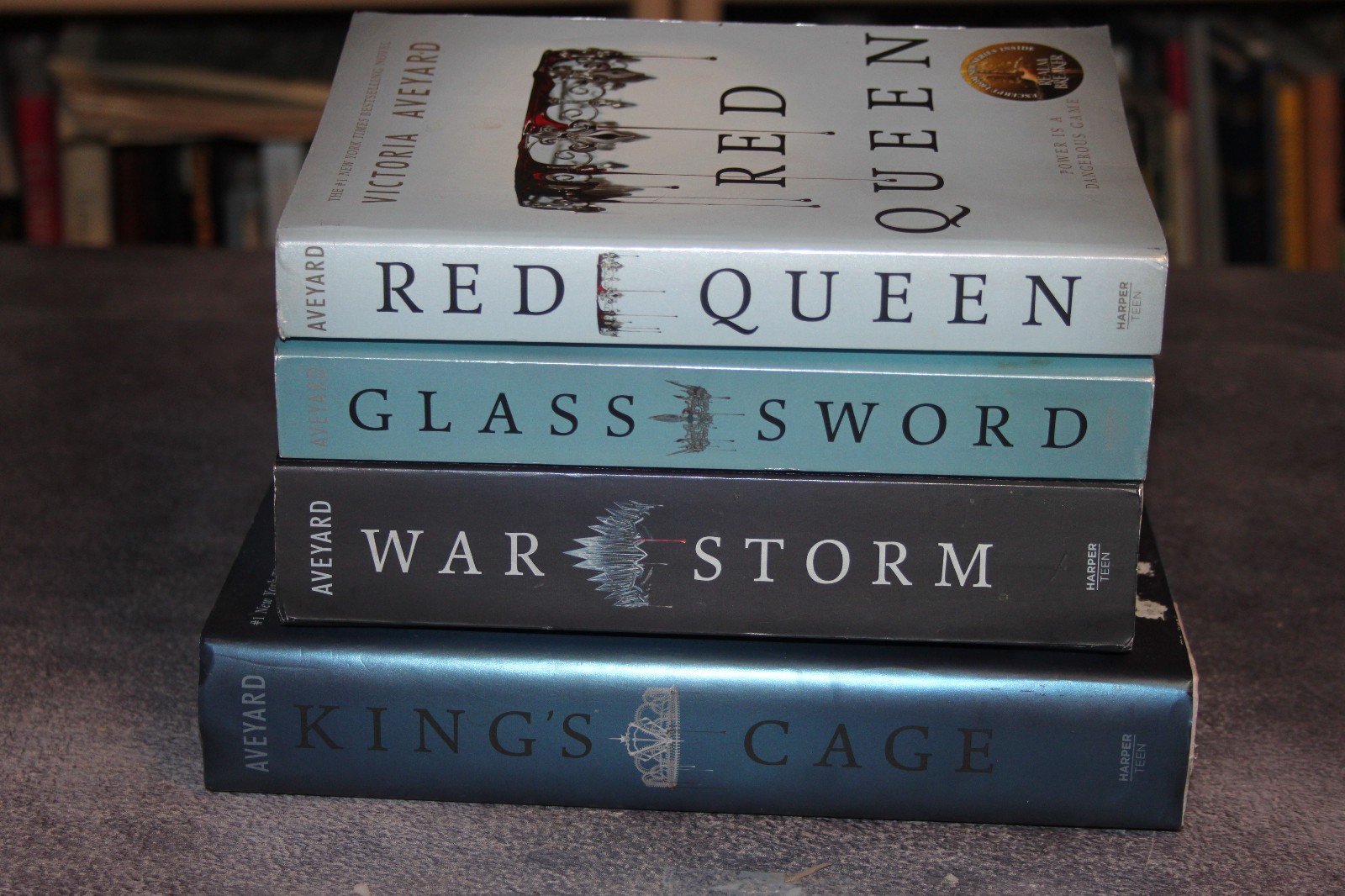 Red Queen Series by Victoria Aveyard, Lot of 4 Books, War Storm,Glass Sword,READ