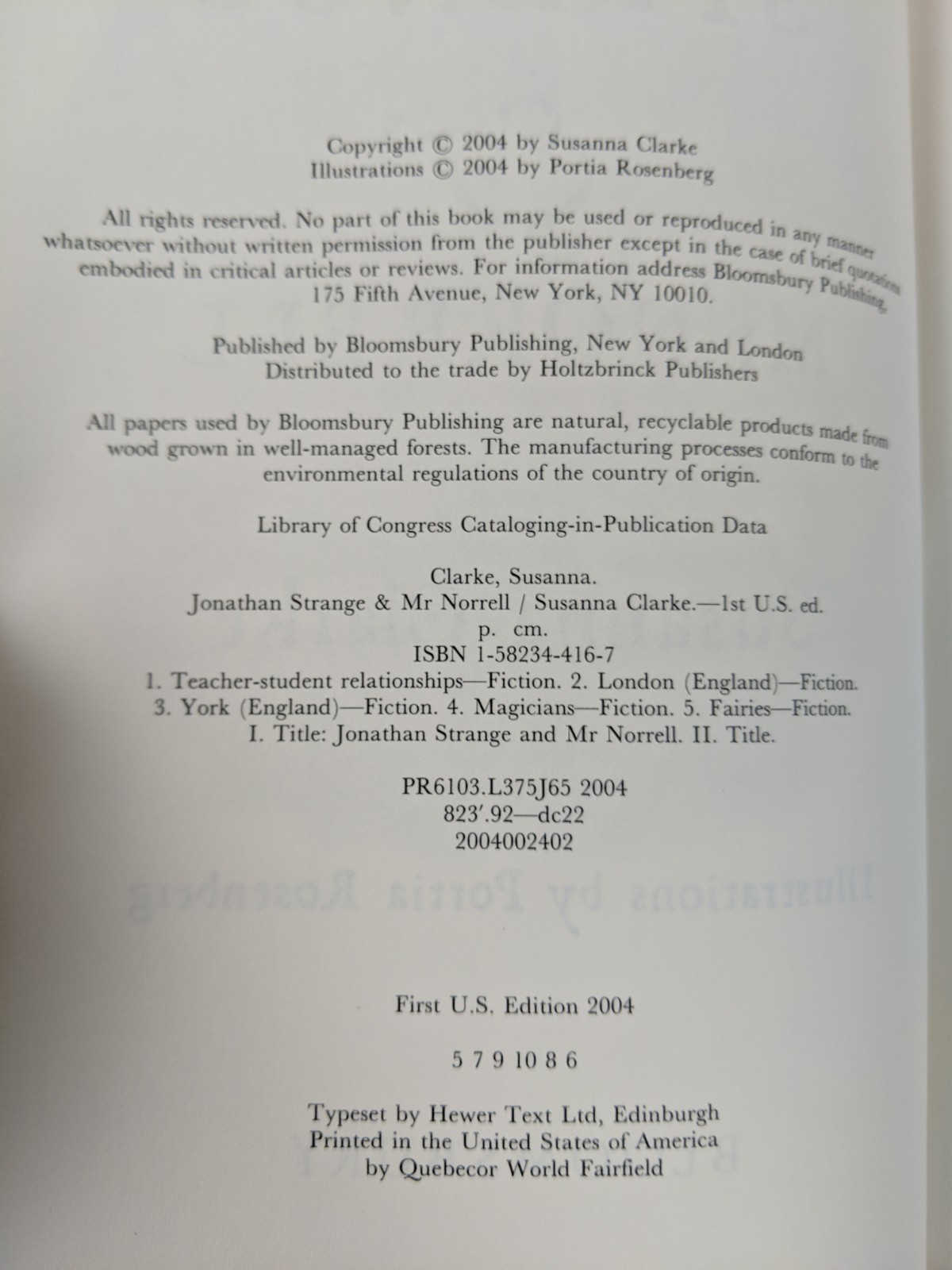 Jonathan Strange & Mr. Norrell Susanna Clarke First US Edition HCDJ 2004