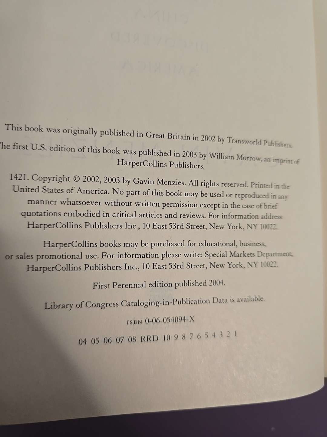 Gavin Menzies 2 Book Lot – 1421 & 1434 – First Ed HC + China History PB Set