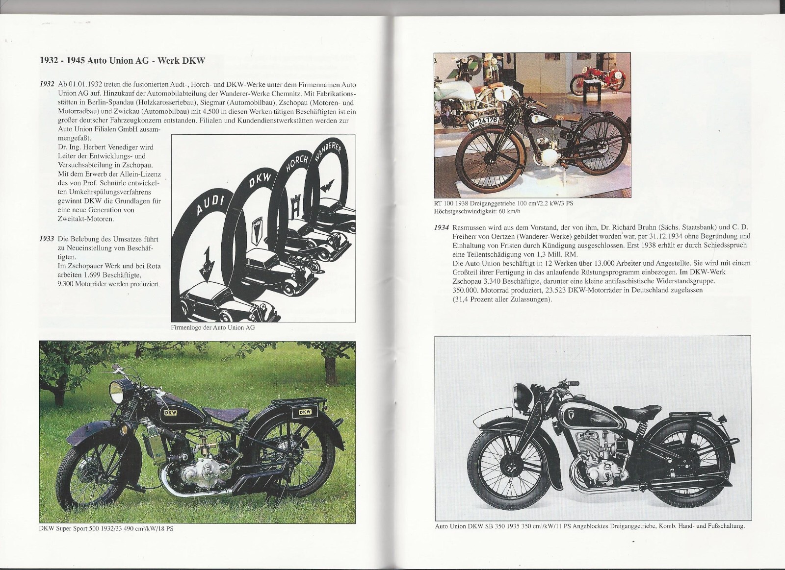 DKW History Siegfried Rauch Motorcycles German Language SC Booklet 34 pages