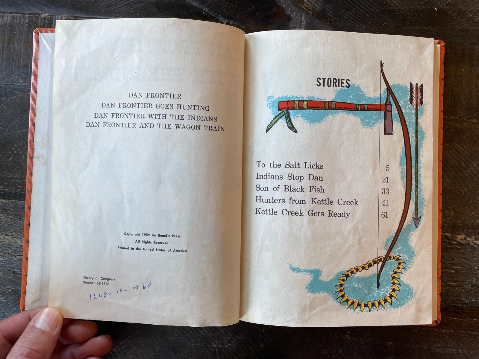 Dan Frontier with the Indians (Dan Frontier Series) by William Hurley HC 1959