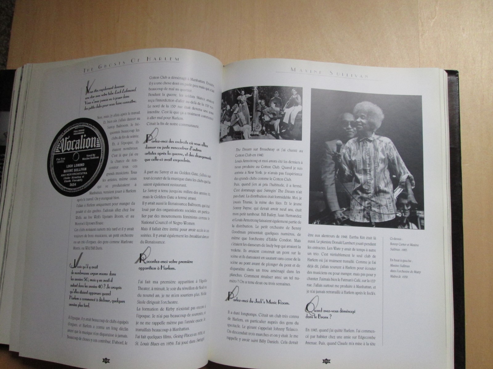 Hank O’Neal SIGNED/INSCRIBED hardback The Ghosts of Harlem 1st/1st FRENCH LANGUA