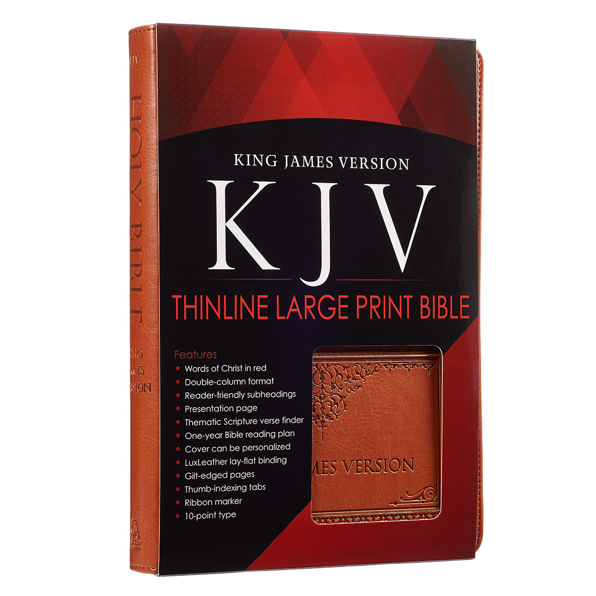 The Holy Bible King James Version LARGE PRINT Thumb Indexed Edition / TAN