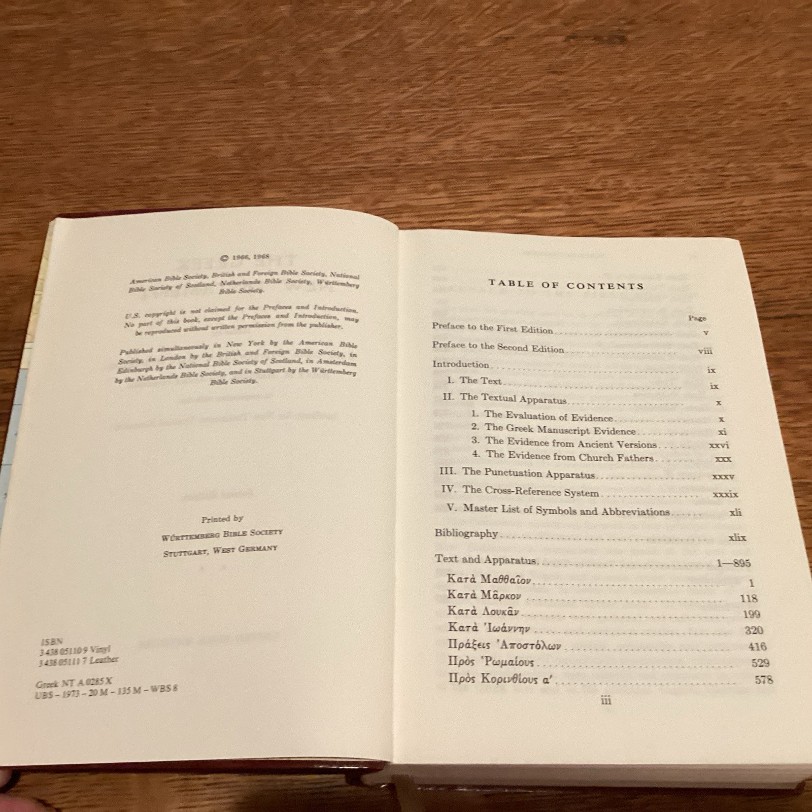 The Greek New Testament Dictionary United Bible Societies 1968 2nd Ed. Pre-owned