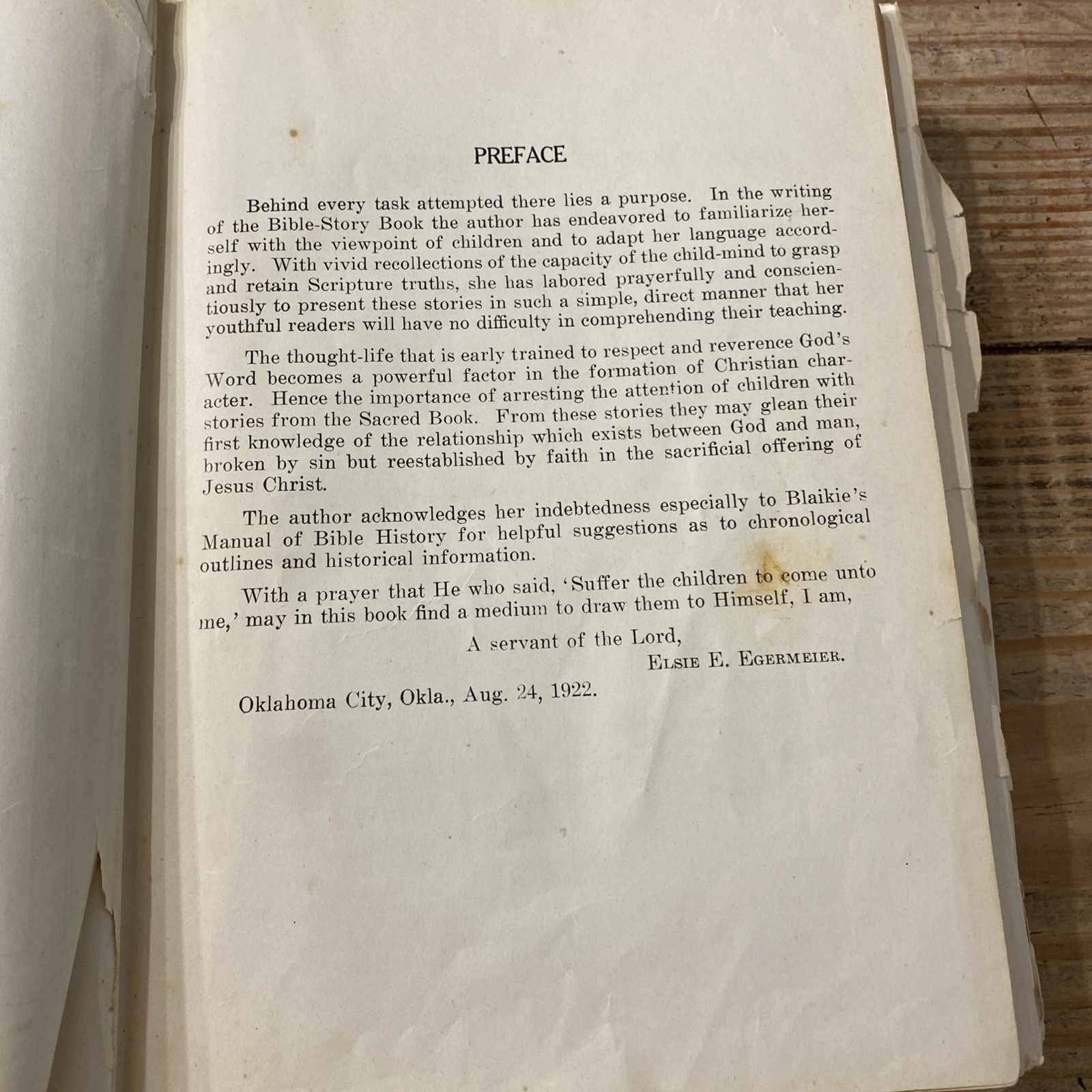 1927 Bible Story Book Elsie Egermeier Warner Press Anderson Vintage Antique
