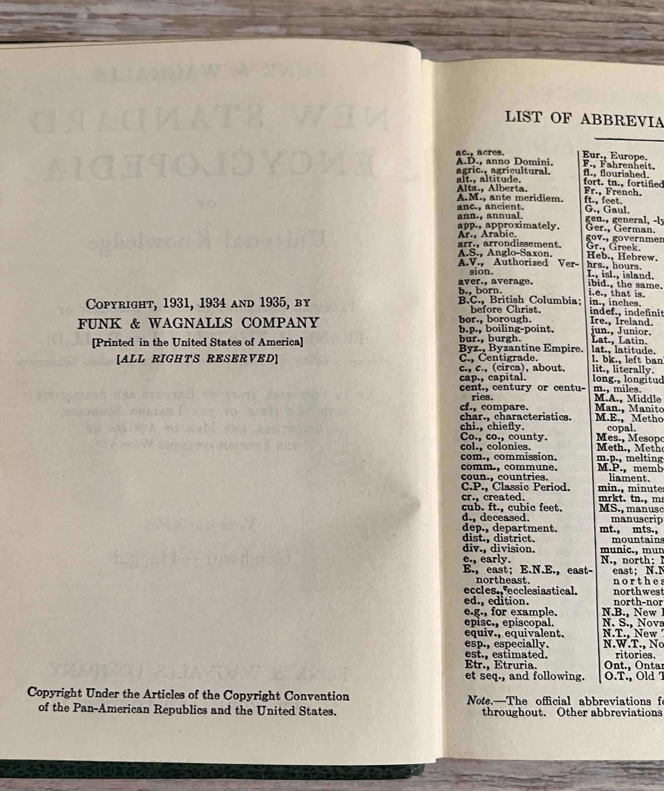 Funk & Wagnalls New Standard Encyclopedia of Universal Knowledge