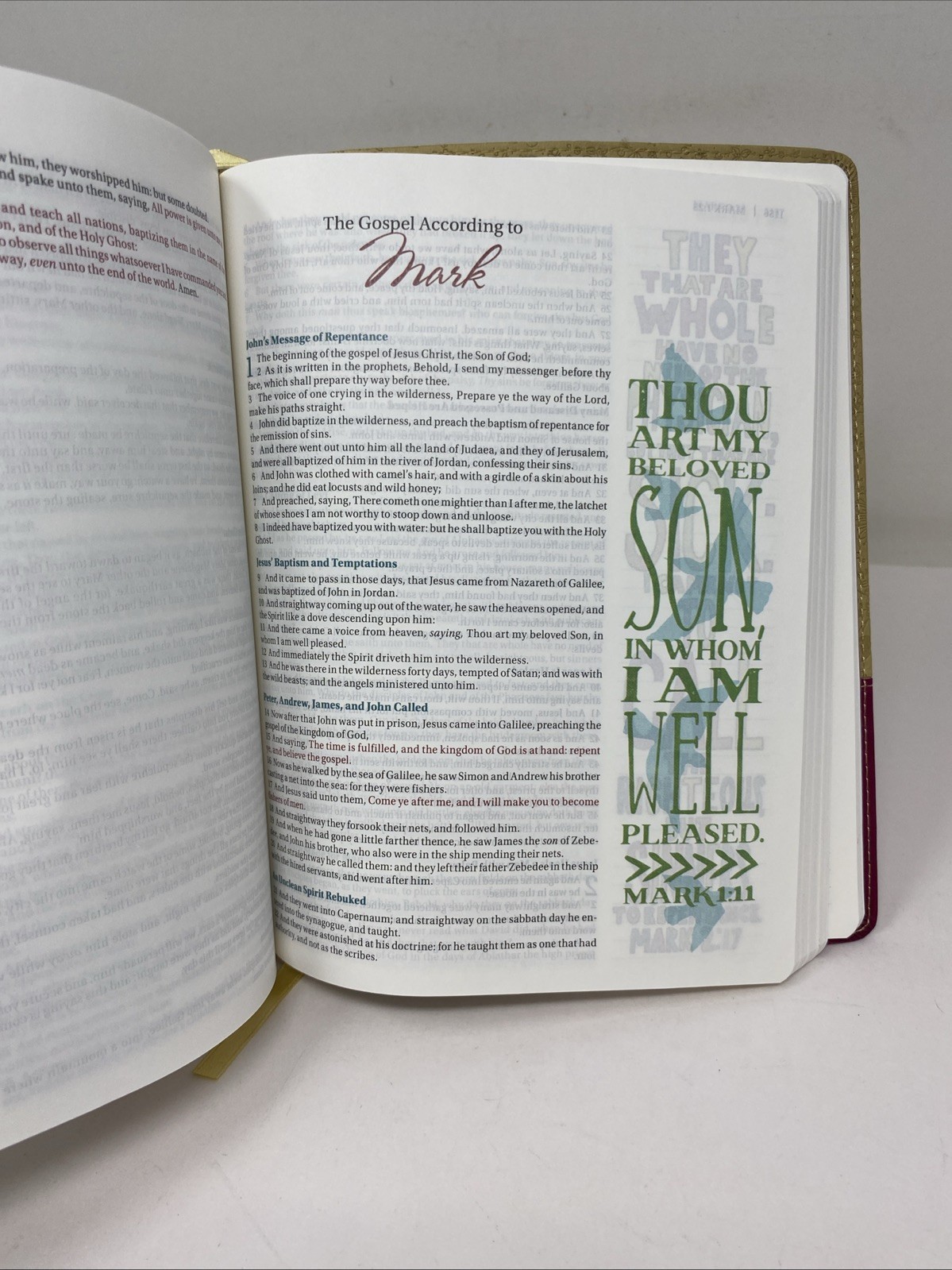 KJV Beautiful Word Bible Italian Duo-tone Tan Pink (Journaling Note Wide Margin)