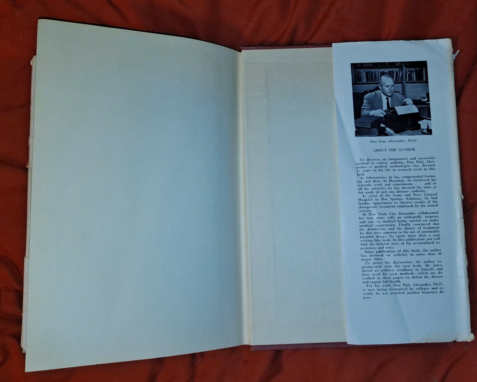 Arthritis & Common Sense by Dan Dale Alexander, 1955, includes menus, 255 pages
