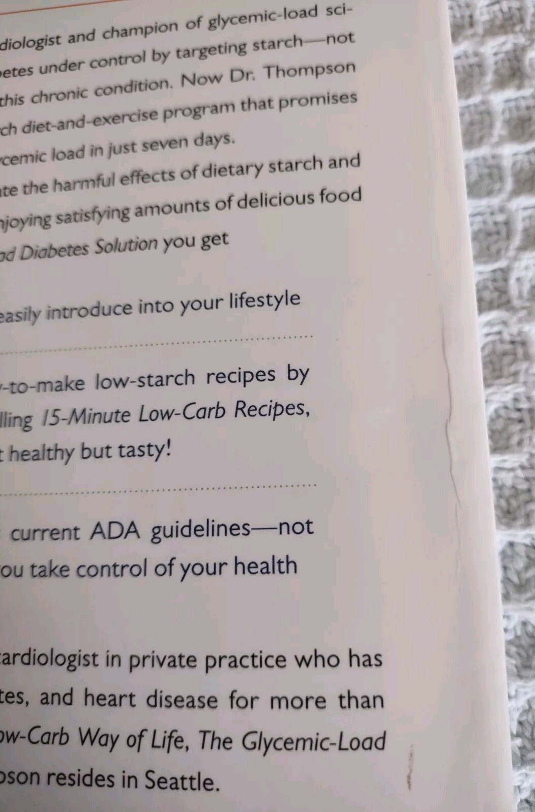 The Low Glycemic Load Diabetes Solution Paperback Book.