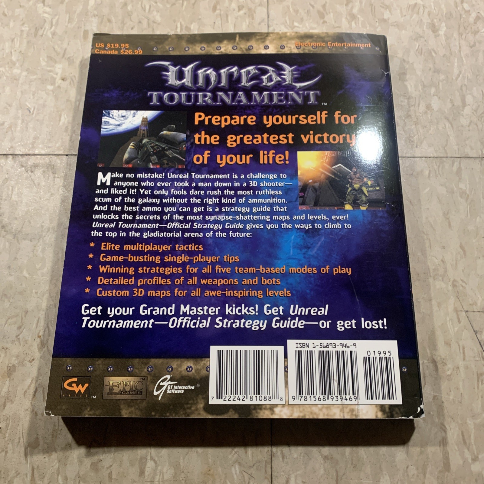 Unreal Tournament Strategy Guide Brady Games Paperback PC RARE