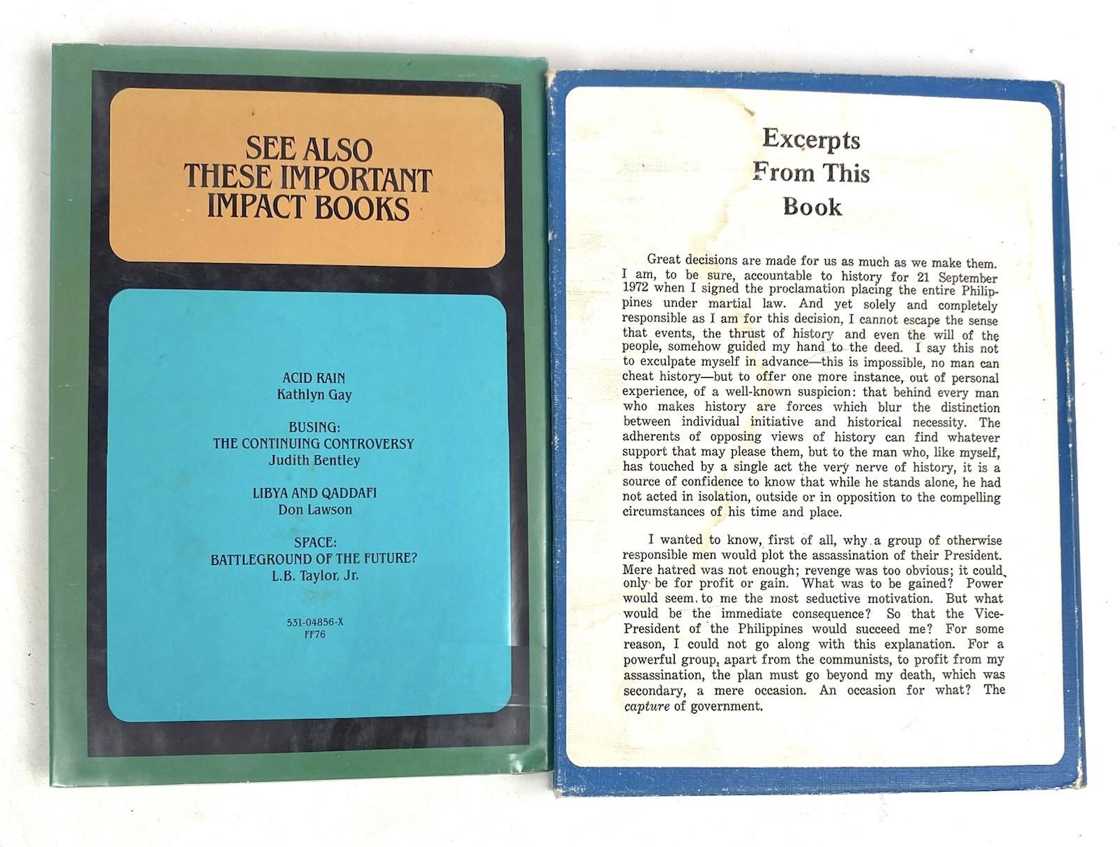 2 Books ~ Marcos & Notes on the New Society of the Philippines 1974/84 HB/DJ