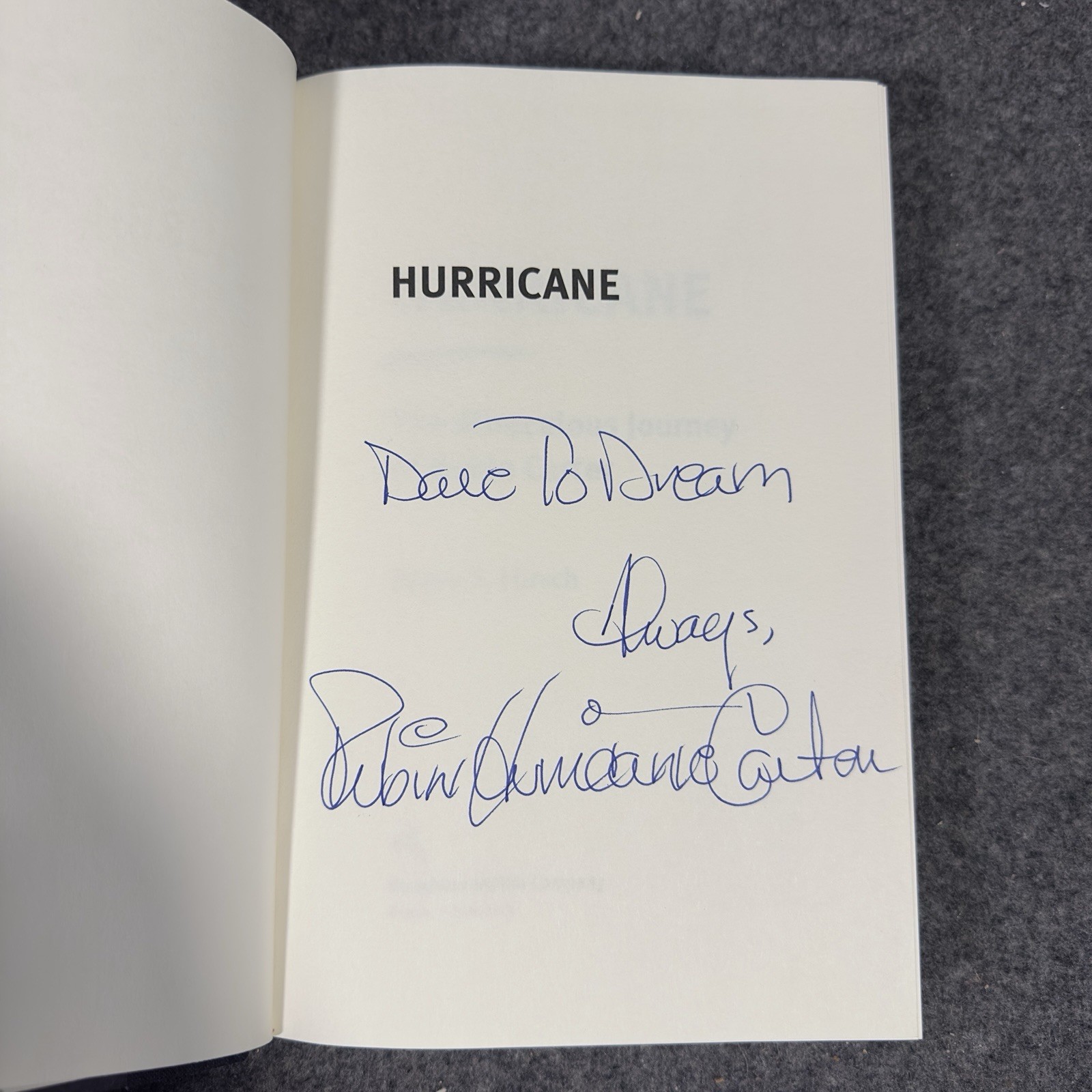 Hurricane Rubin “Hurricane” Carter SIGNED HC/DJ James S. Hirsch 1st Edition