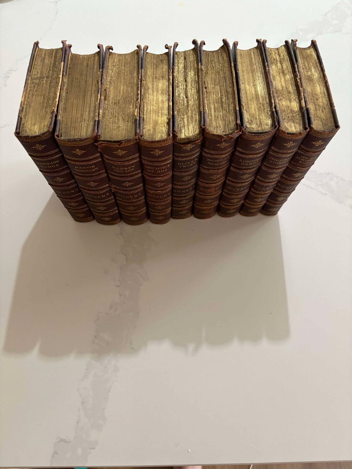 9x Charles Dickens “The Works of Charles Dickens” Set Chapman & Hall 1890-1891