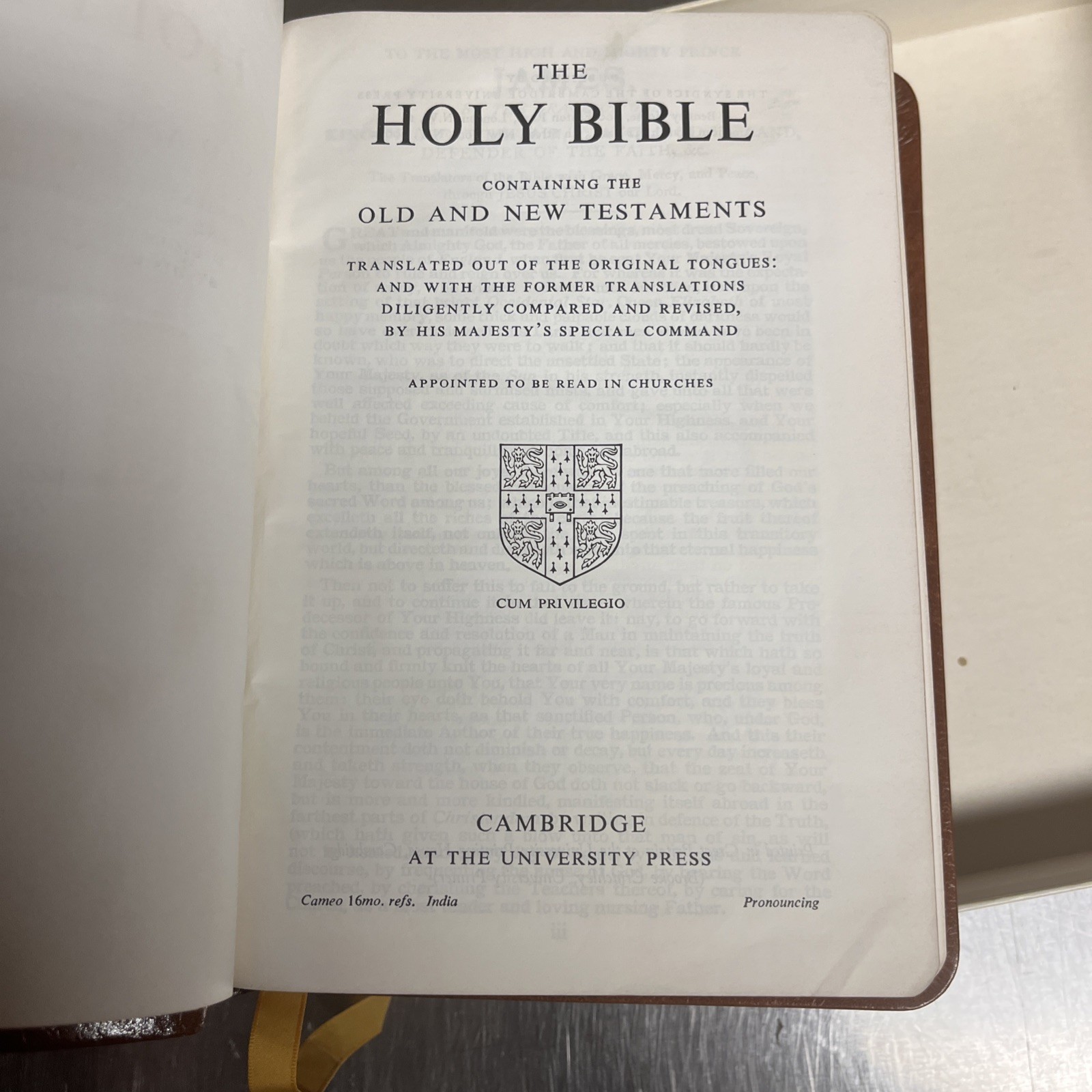 Cambridge Bible KJV Cameo Red Letter 23k Gold Edges 78xrl Saddle Brown