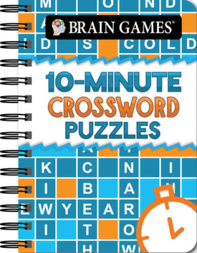 Brain Games Mini – 10 Minute Crosswords – Spiral-bound – GOOD