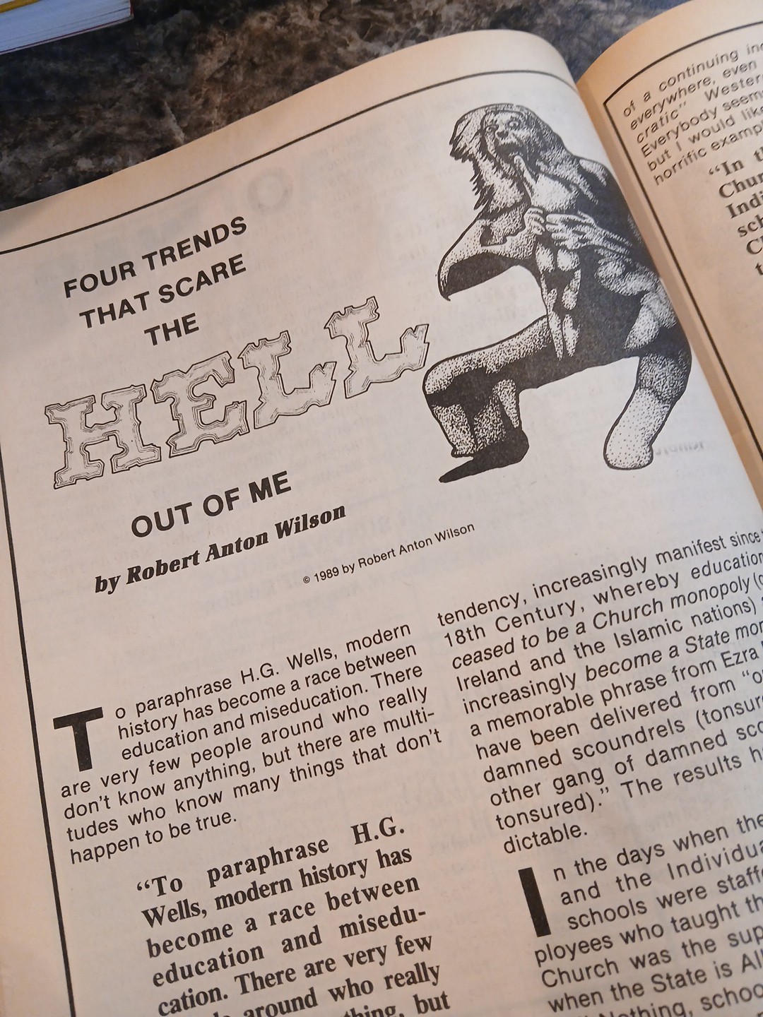 ROBERT ANTON WILSON Two articles in LOOMPANICS Unlimited book catalog 1989 VG