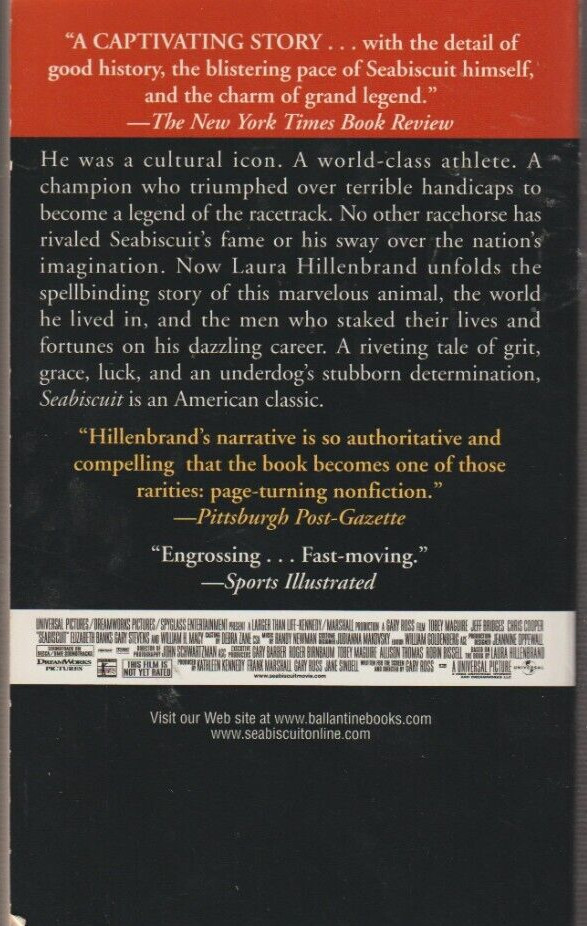 Seabiscuit An American Legend by Laura Hillenbrand Paperback New
