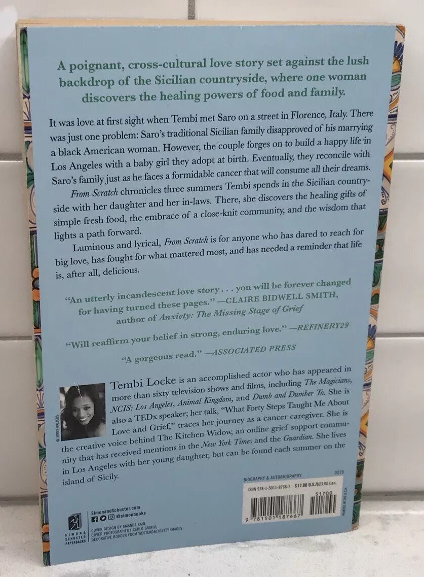 From Scratch by Tembi Locke Memoir of Love, Sicily, & Finding Home SIGNED PB
