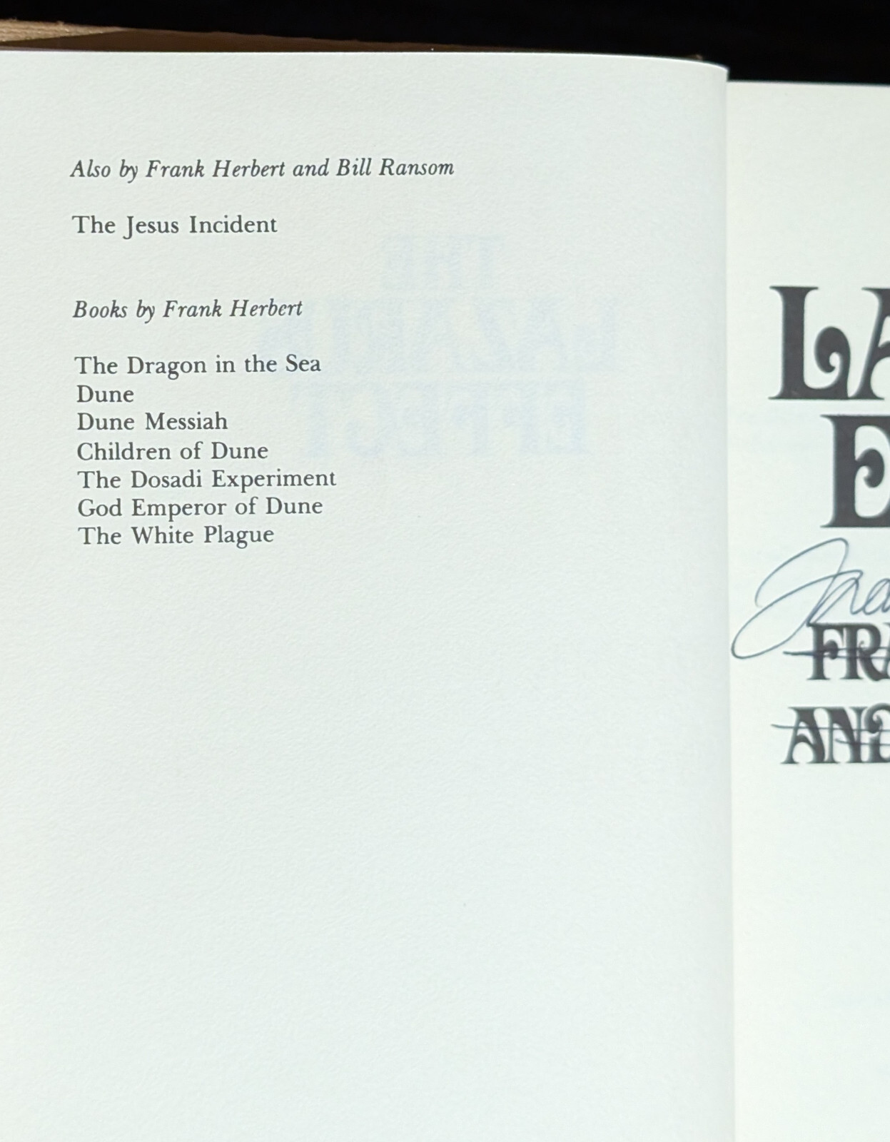 The Lazarus Effect SIGNED AUTOGRAPHED by BOTH Frank Herbert Bill Ransom RARE UK