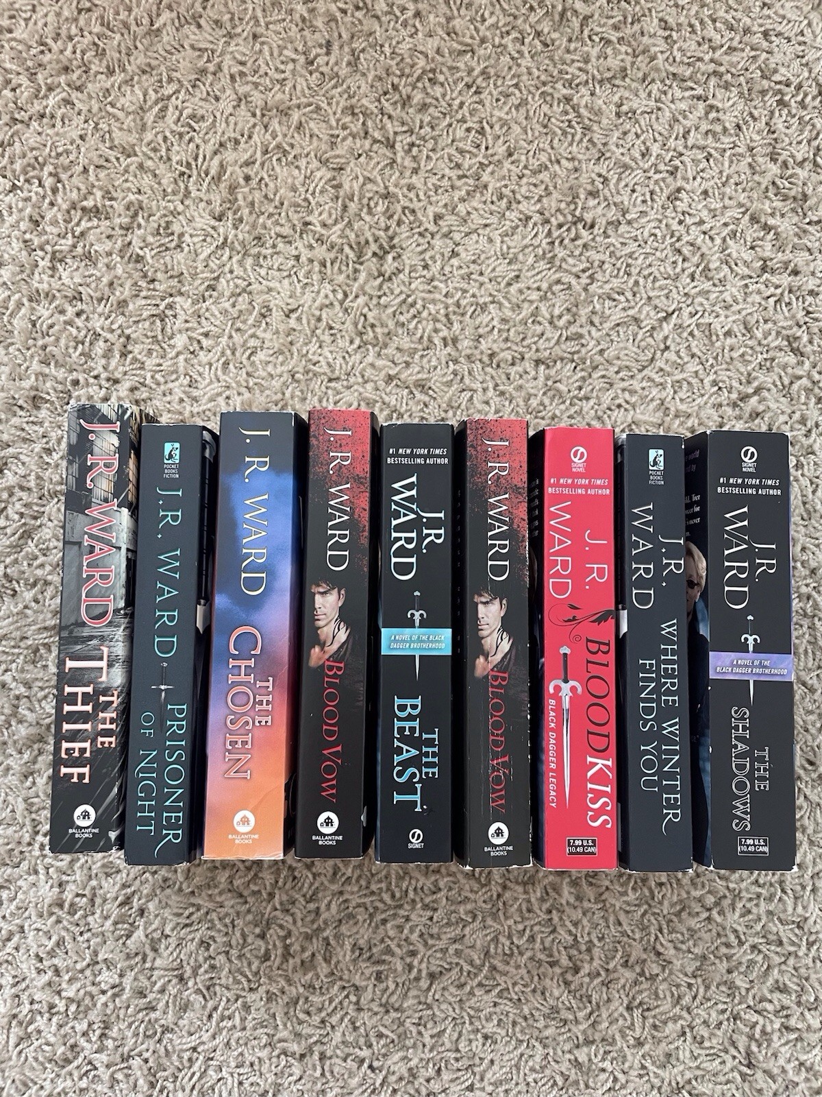 J. R. Ward Paperback Book Lot Of 9