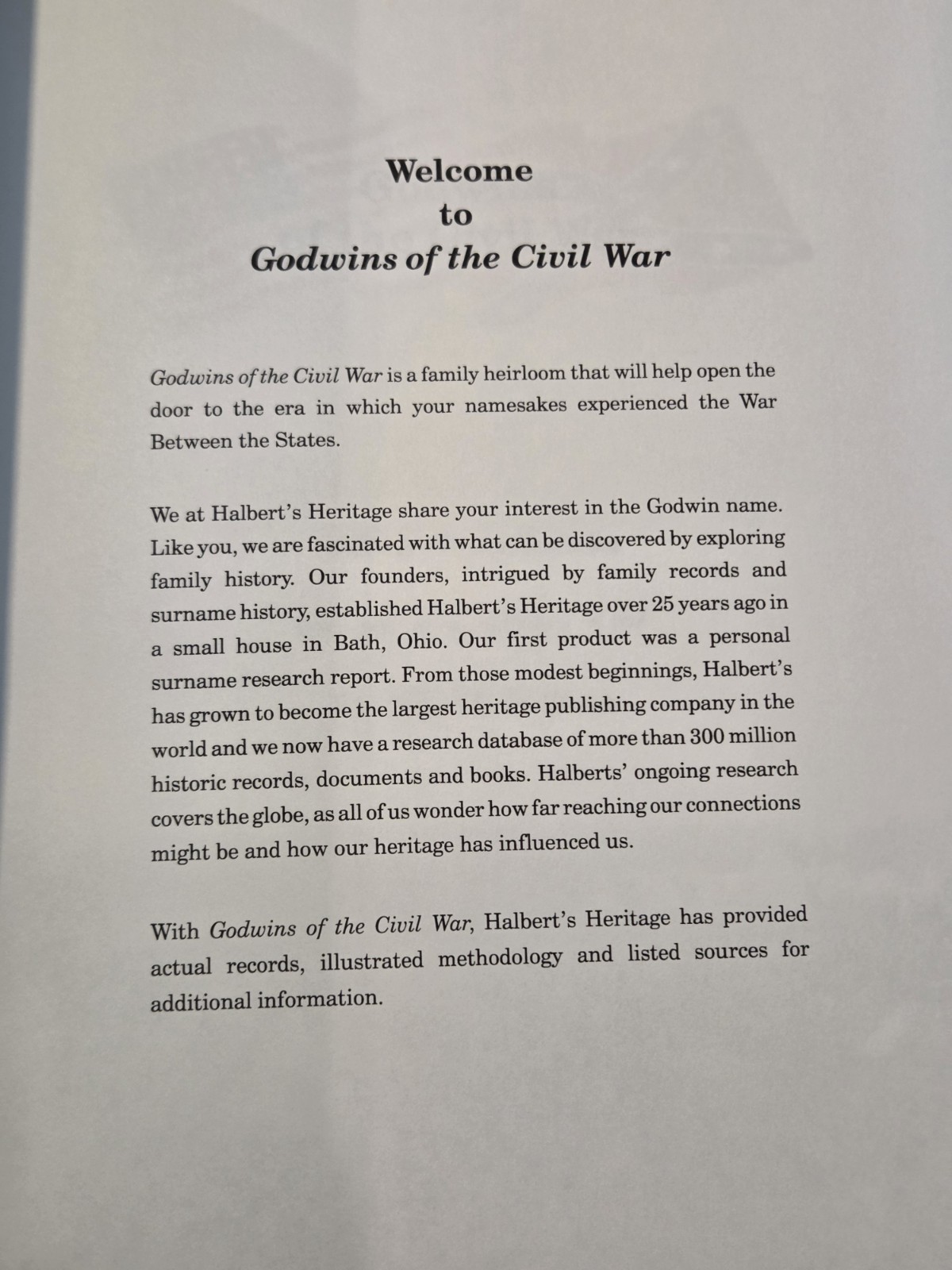 Godwins OF THE CIVIL WAR, Halbert’s Family Heritage