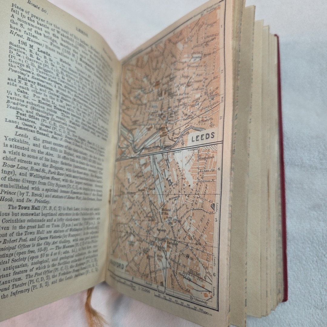 Great Britain Handbook for Travellers by Baedeker, Karl 1910 7th Ed w/ Maps Red