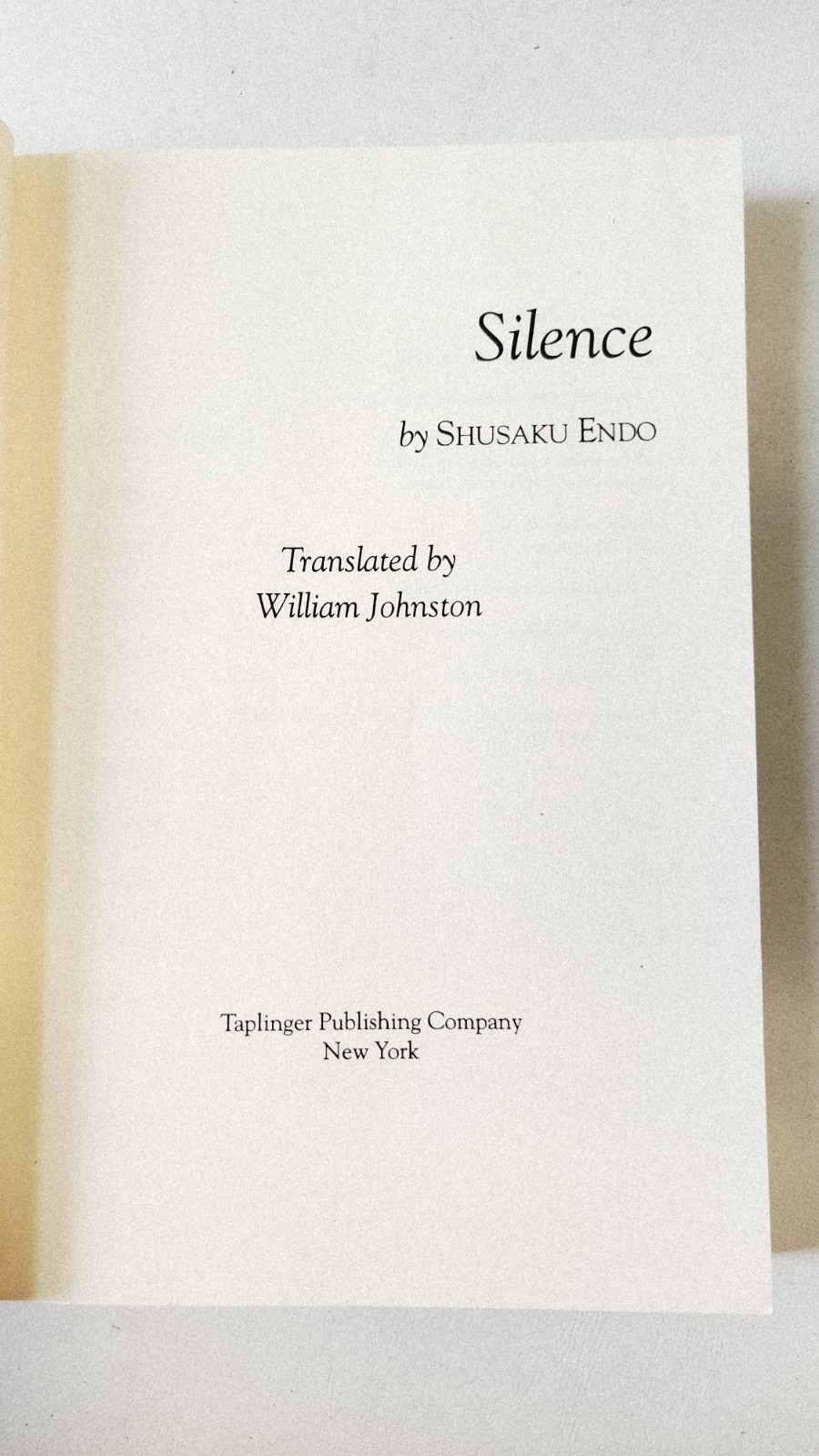 Silence by Endo, Shusaku PB 1980