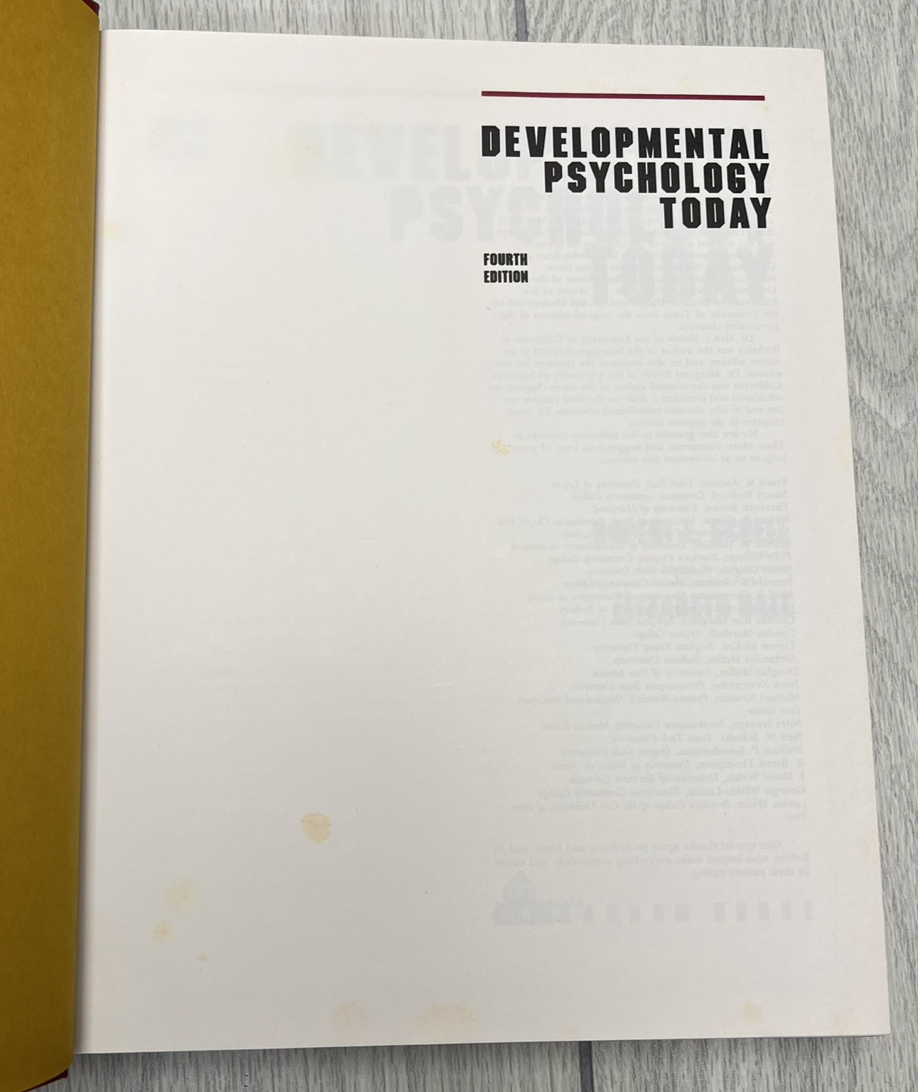 Developmental Psychology Today Fourth Edition 1983 Hardcover READ