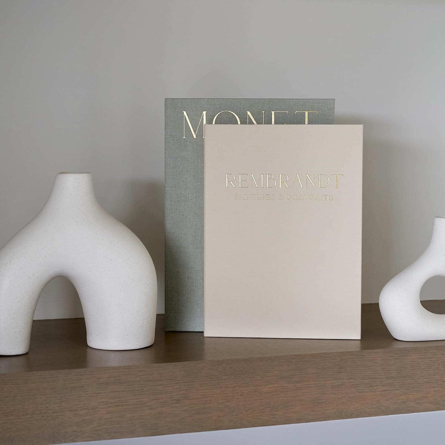 Set of 2 Beautiful Decorative Linen Books – Aesthetic Faux/Fake Books for Modern