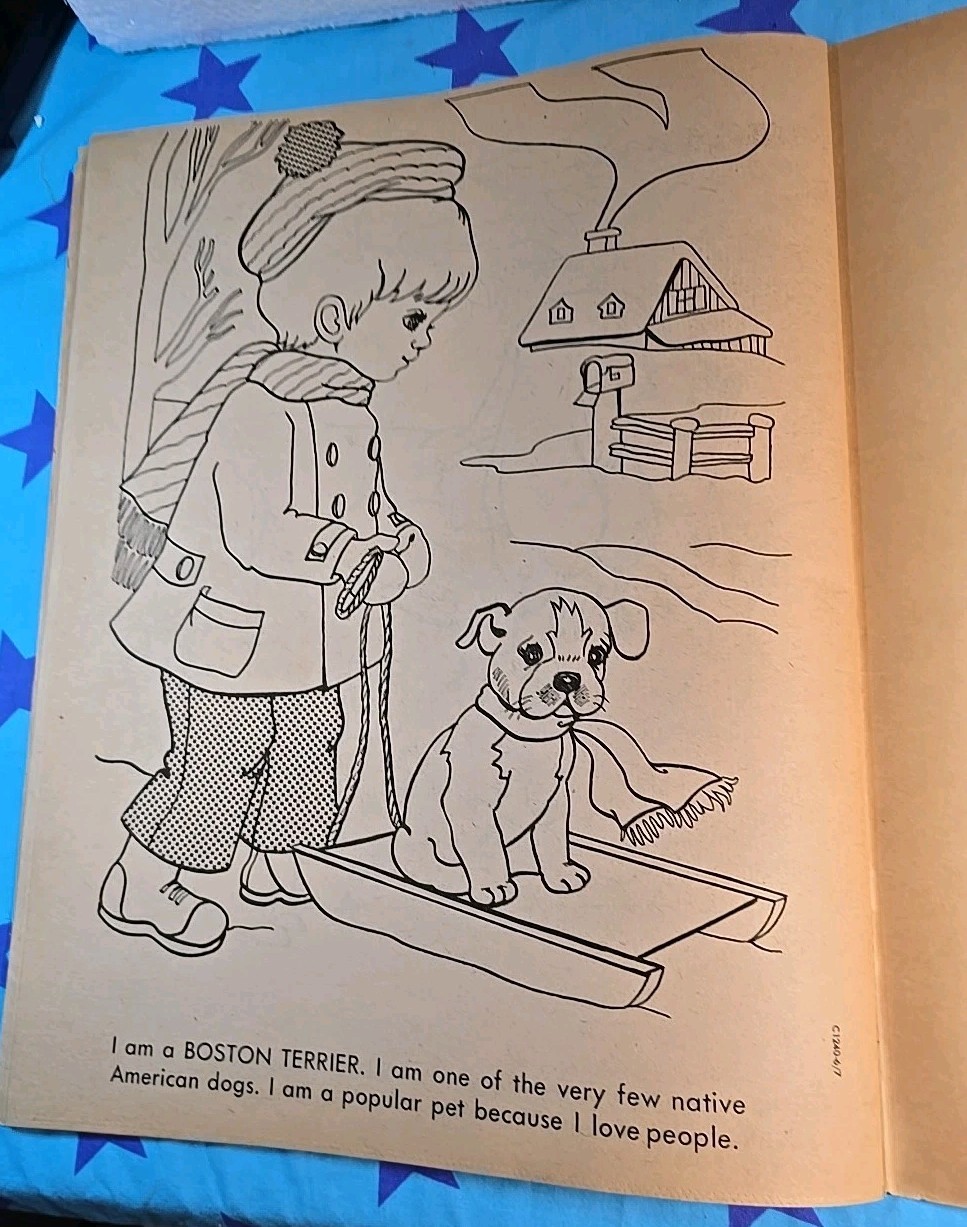 Vintage 1975 Giant Coloring Book “I LOVE DOGS” 11X14.5