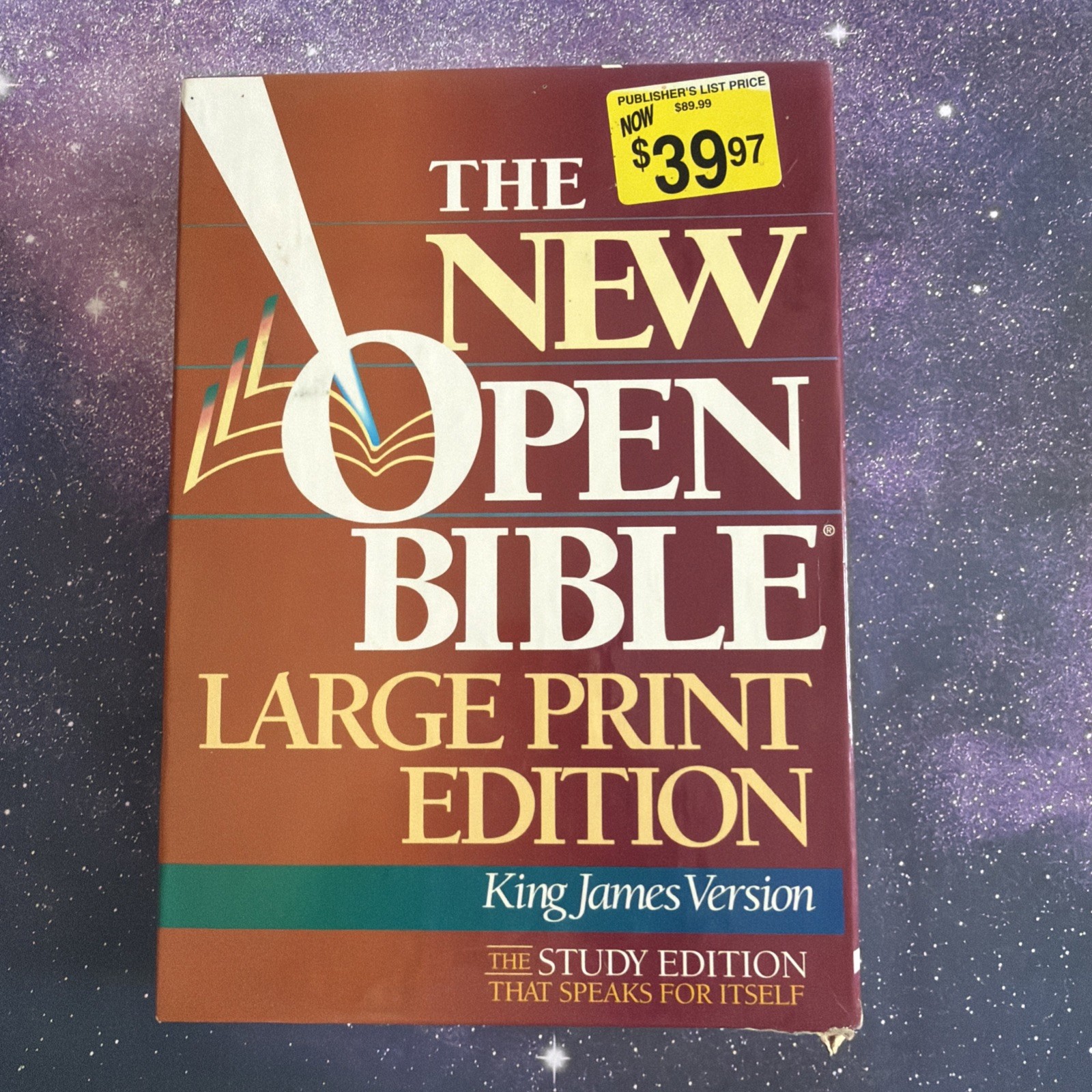 The New Open Bible KJV Large Print Edition Nelson 1665 Black Leather