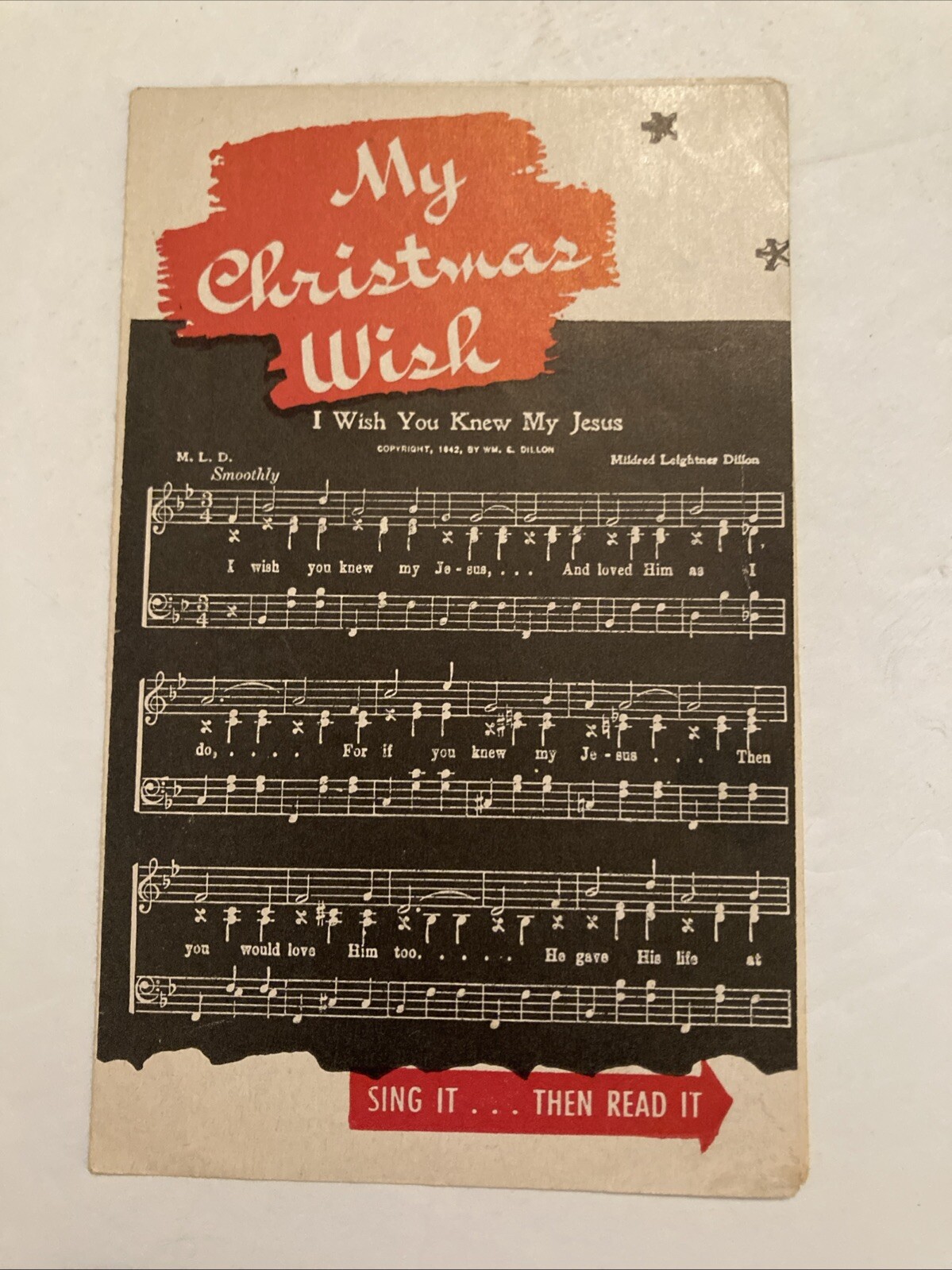 My Christmas Wish Sing It Read It Tract Pamphlet Booklet Christian Spiritual